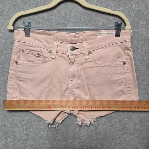 Rag & Bone JEAN Womens Size 29 Blush Pink Cut Off Denim Shorts Raw Hem Fits 30 - Picture 8 of 8